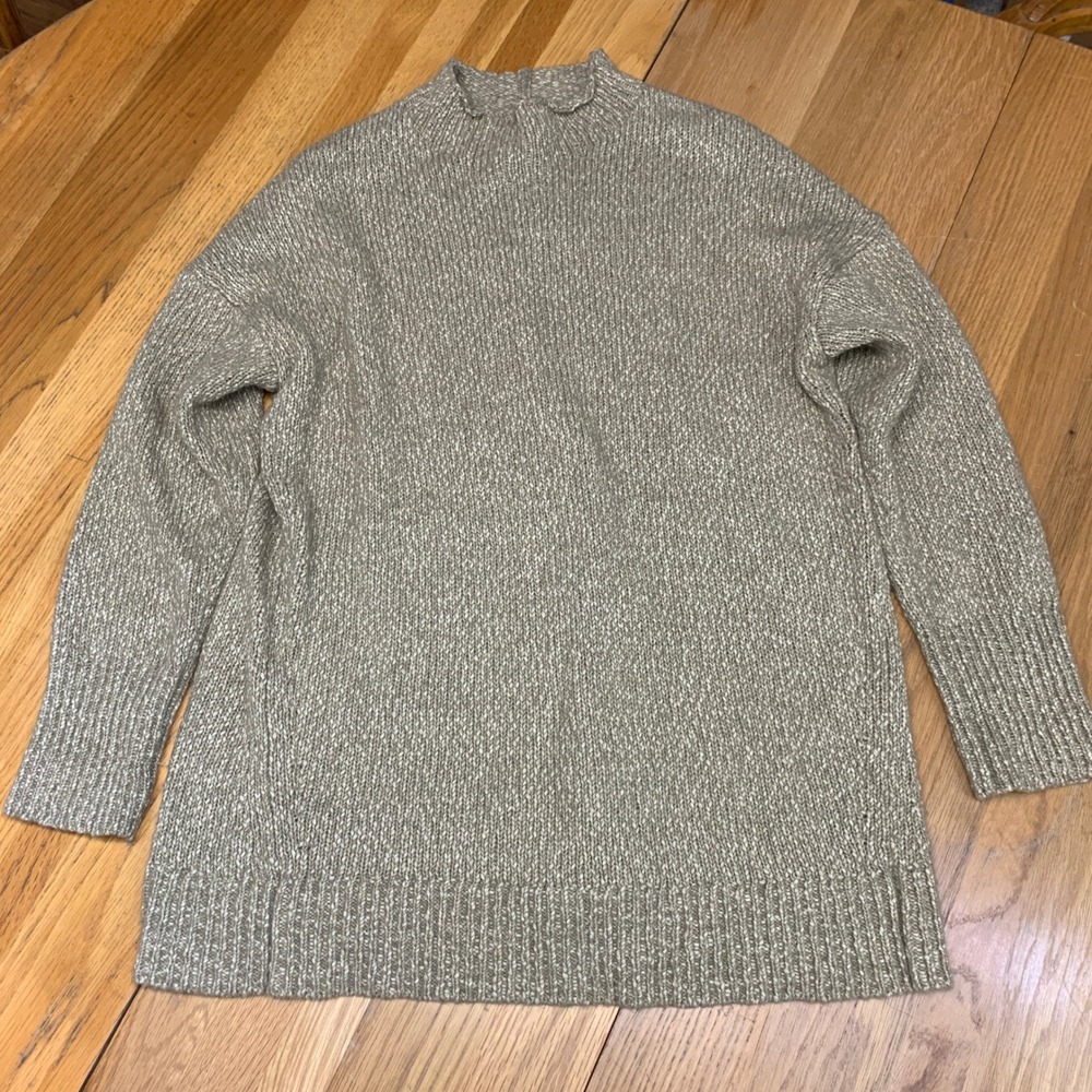 Pure Jill J Jill Womens Mock Neck Sweater Tan Marl Knit Pullover Large SSW285981